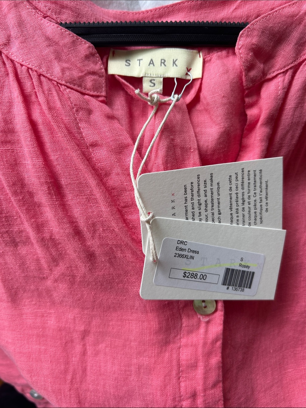 STARK X- NWT- Eden linen button front dress - Picture 7 of 10